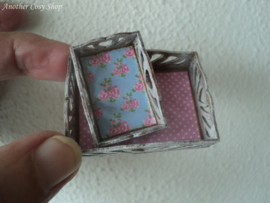 Dollhouse miniature set of serving trays in 1" scale