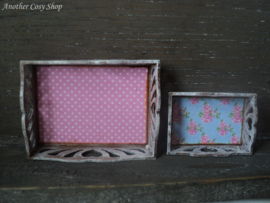 Dollhouse miniature set of serving trays in 1" scale