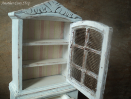 Dollhouse miniature shabby chic storage cupboard in 1"scale