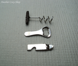 Dollhouse miniature set of openers in 1" scale