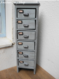 Dollhouse miniature filing cabinet (grey) in 1" scale