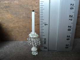 Dollhouse miniature candlestick with crystals 1" scale