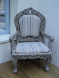 Dollhouse miniature armchair in French style in 1" scale