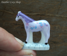 Statue lilac horse with painting