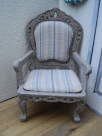 Dollhouse miniature armchair in French style in 1" scale