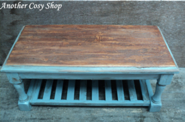 Dollhouse miniature work table blue in 1" scale