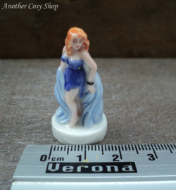 Statue pin up girl in short blue dress