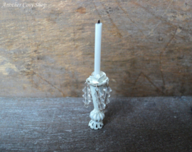 Dollhouse miniature candlestick with crystals 1" scale