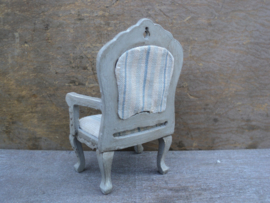 Dollhouse miniature armchair in French style in 1" scale