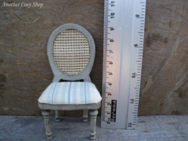 Dollhouse miniature chair with webbing back in French style in 1"scale