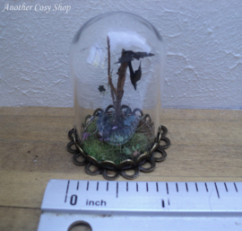Dollhouse miniature glass dome with bats decoration 1" scale