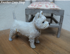 Dollhouse miniature terrier dog in 1" scale