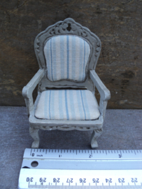 Dollhouse miniature armchair in French style in 1" scale