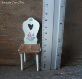 Dollhouse miniature chair with cutout heart 1"scale