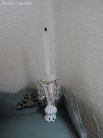 Dollhouse miniature candlestick with crystals 1" scale