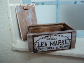 Dollhouse miniature wooden crate with slide lid 1"scale