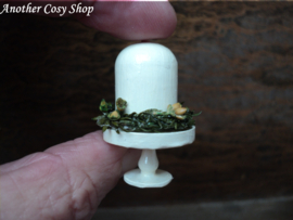 Dollhouse miniature cloche on stand in one inch scale