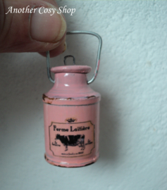 Dollhouse miniature milk can with lid 1" scale