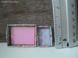 Dollhouse miniature set of serving trays in 1" scale