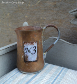 Dollhouse miniature vintage metal pitcher in 1"scale