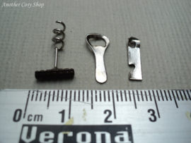 Dollhouse miniature set of openers in 1" scale