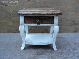 Dollhouse miniature small table with drawer in 1" scale