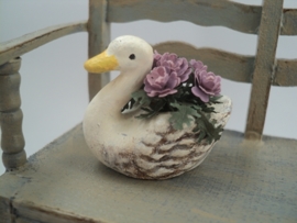 Dollhouse miniature swan planter in 1"scale