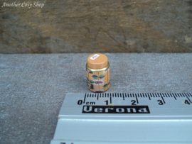 Dollhouse miniature tea tin with screw lid in 1" scale