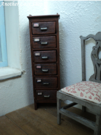 Dollhouse miniature filing cabinet (brown) in 1"scale