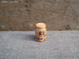 Poppenhuis miniatuur metalen blikje  met deksel voor thee