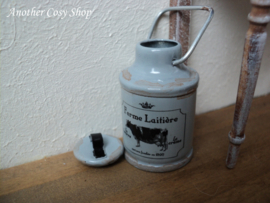Dollhouse miniature milk can with lid 1" scale