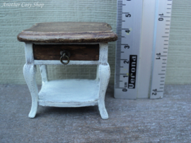 Dollhouse miniature small table with drawer in 1" scale