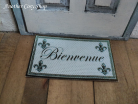 Dollhouse miniature doormat 'Bienvenue' 1"scale