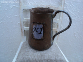 Dollhouse miniature vintage metal pitcher in 1"scale