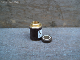 Puppenhaus-Miniaturdose aus Metall mit Deckel für Kaffee im Maßstab 1:12