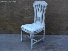 Dollhouse miniature white chair in 1" or 1:12 scale