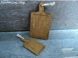 Dollhouse miniature set of cutting boards in one inch scale