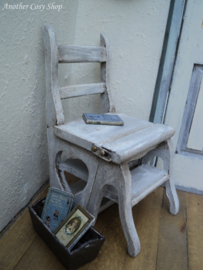 Dollhouse miniature library chair ladder in 1" scale