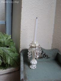 Dollhouse miniature candlestick with crystals 1" scale