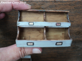 Dollhouse miniature four compartment cabinet in 1"scale