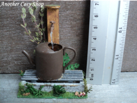 Dollhouse miniature water tap with bucket decoration 1" scale