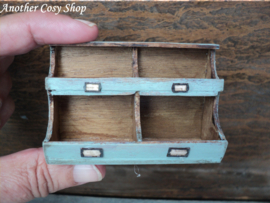 Dollhouse miniature four compartment cabinet in 1"scale