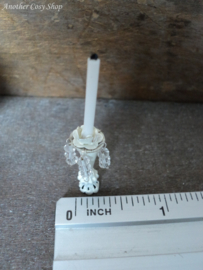 Dollhouse miniature candlestick with crystals 1" scale