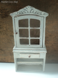 Dollhouse miniature shabby chic storage cupboard in 1"scale