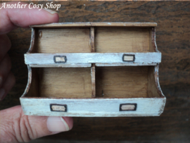 Dollhouse miniature four compartment cabinet in 1"scale