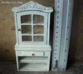 Dollhouse miniature shabby chic storage cupboard in 1"scale