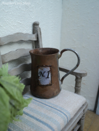 Dollhouse miniature vintage metal pitcher in 1"scale