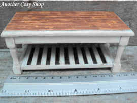 Dollhouse miniature work table grey in 1" scale