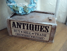 Dollhouse miniature wooden crate with slide lid 1"scale