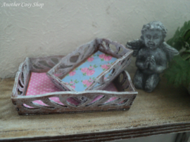 Dollhouse miniature set of serving trays in 1" scale